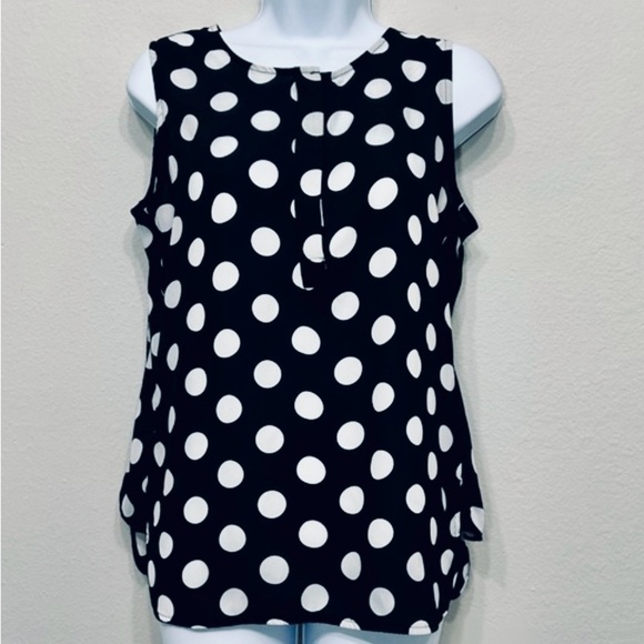Violet & Claire Polka Dots Size M Tank Top Polka Dots Black Dotted - Picture 2 of 8